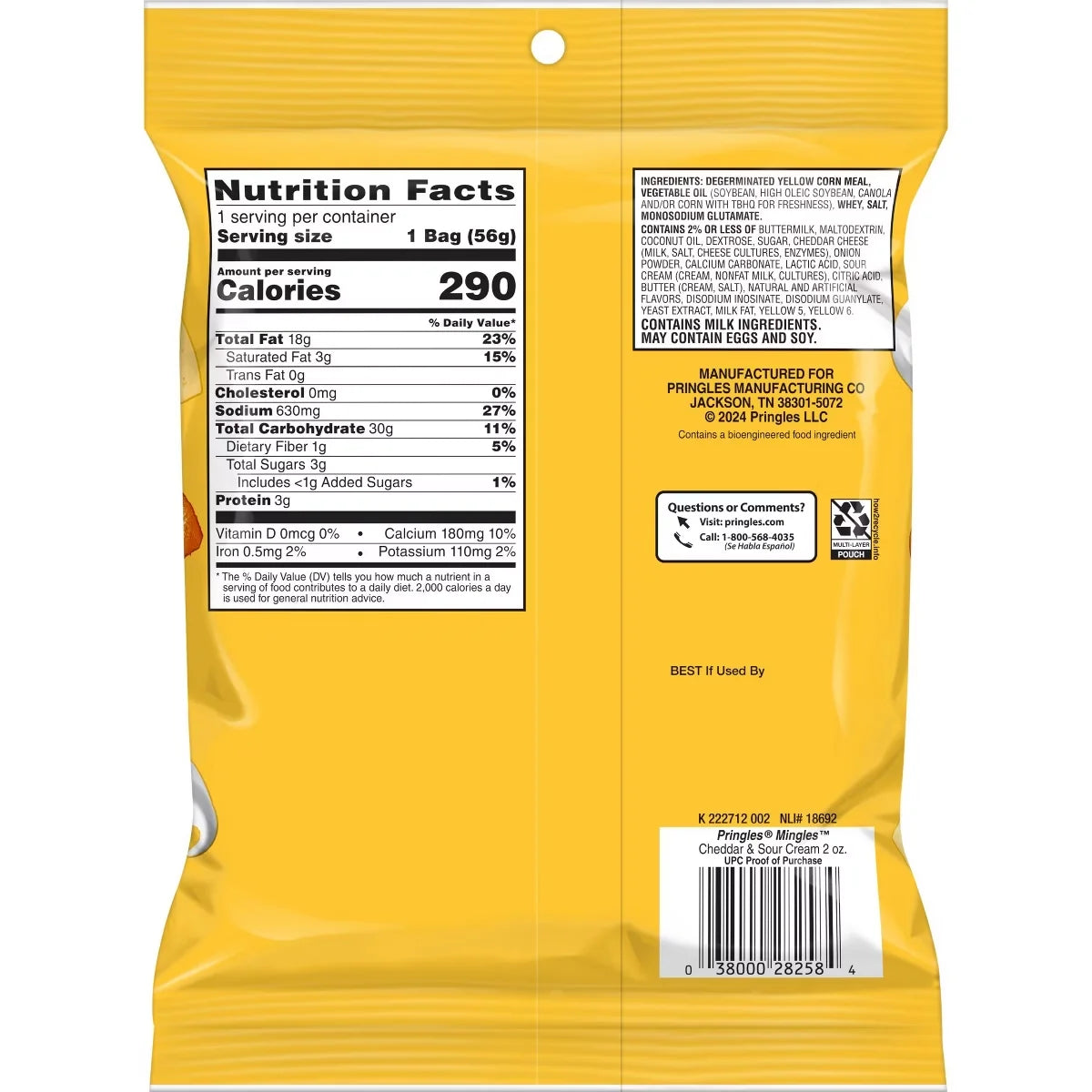 Pringles Mingles Cheddar & Sour Cream - 2oz