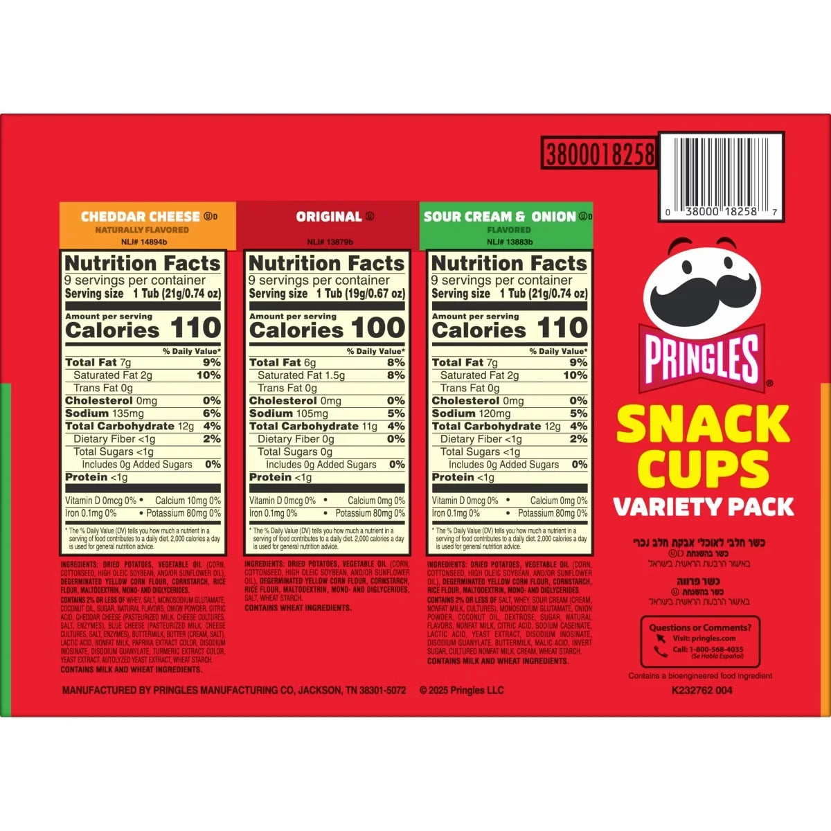Pringles Snack Stacks 3 Flavors Variety Pack - 27ct