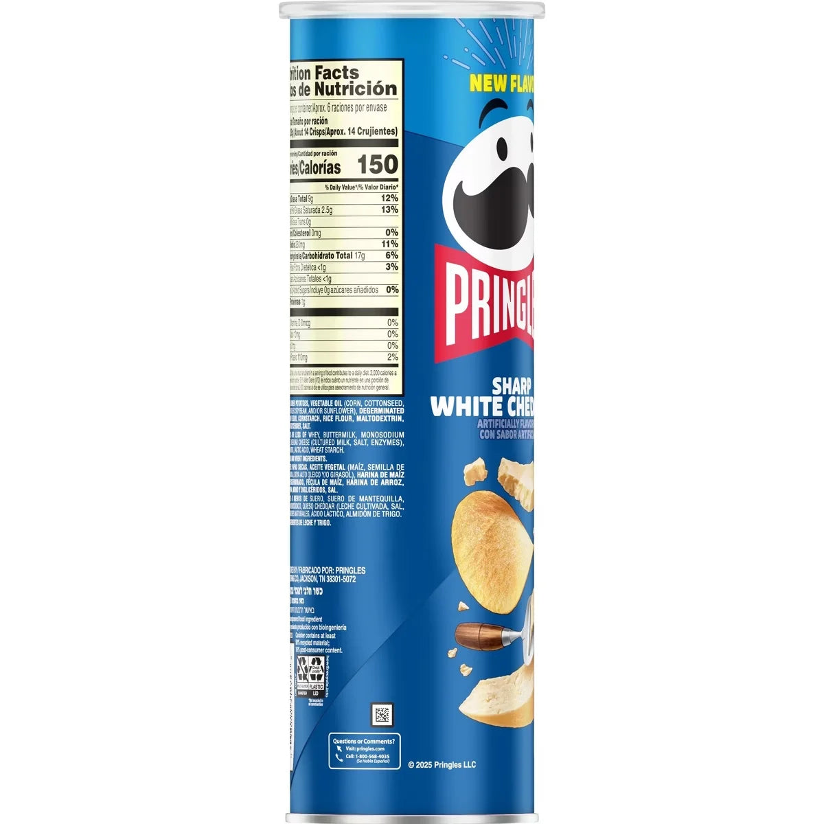 Pringles Super Stack Sharp Chips White Cheddar - 5.5oz