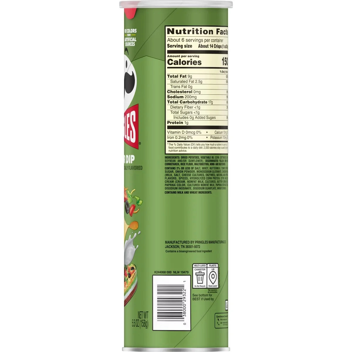 Pringles 7 Layer Dip Potato Crisps Chips - 5.5oz