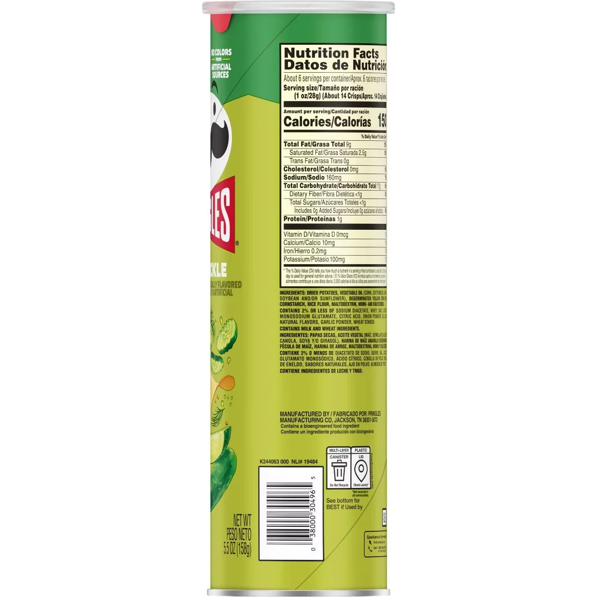 Pringles Dill Pickle Potato Crisps Chips - 5.5oz